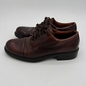 Johnston & Murphy Passport Brown Leather Cap Toe Oxford 10.5M Italy 20-5516